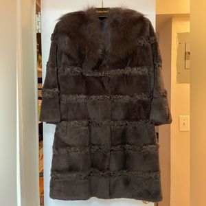 Real fur coat, size S, 3/4 length sleeves, was purchased from Macy's fur vault